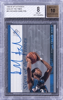 1999-2000 SP Authentic Sign of the Times #RH Richard Hamilton Signed Rookie Card - BGS NM-MT 8/BGS 10